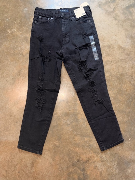 Aeropostale Denim - Aeropostale - Black Distressed Mom Jeans High Rise Y2K Grunge Women’s 6 NWT